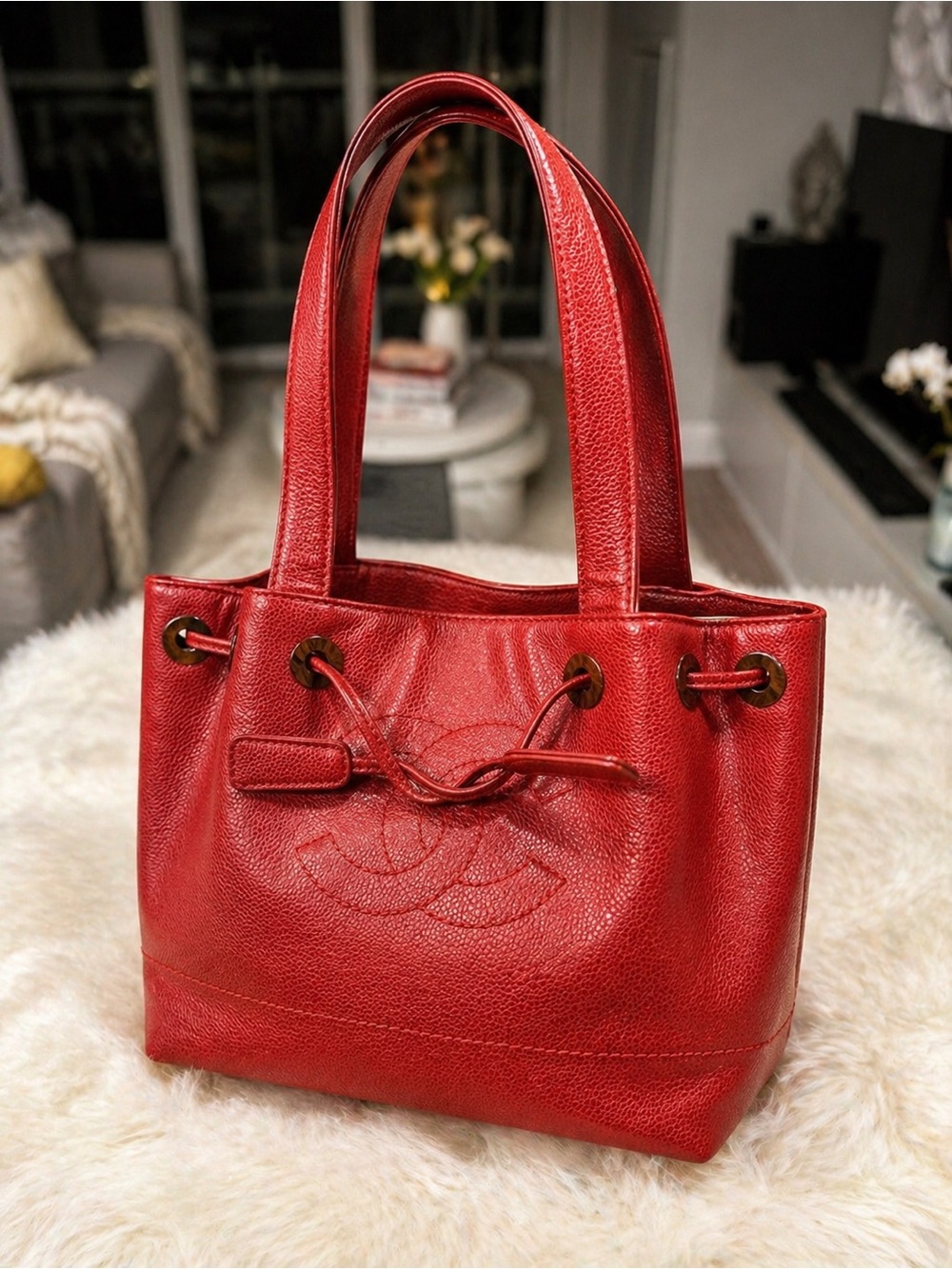 ❤️ Chanel Timeless Drawstring Tote – Red Caviar - Picture 2 of 8